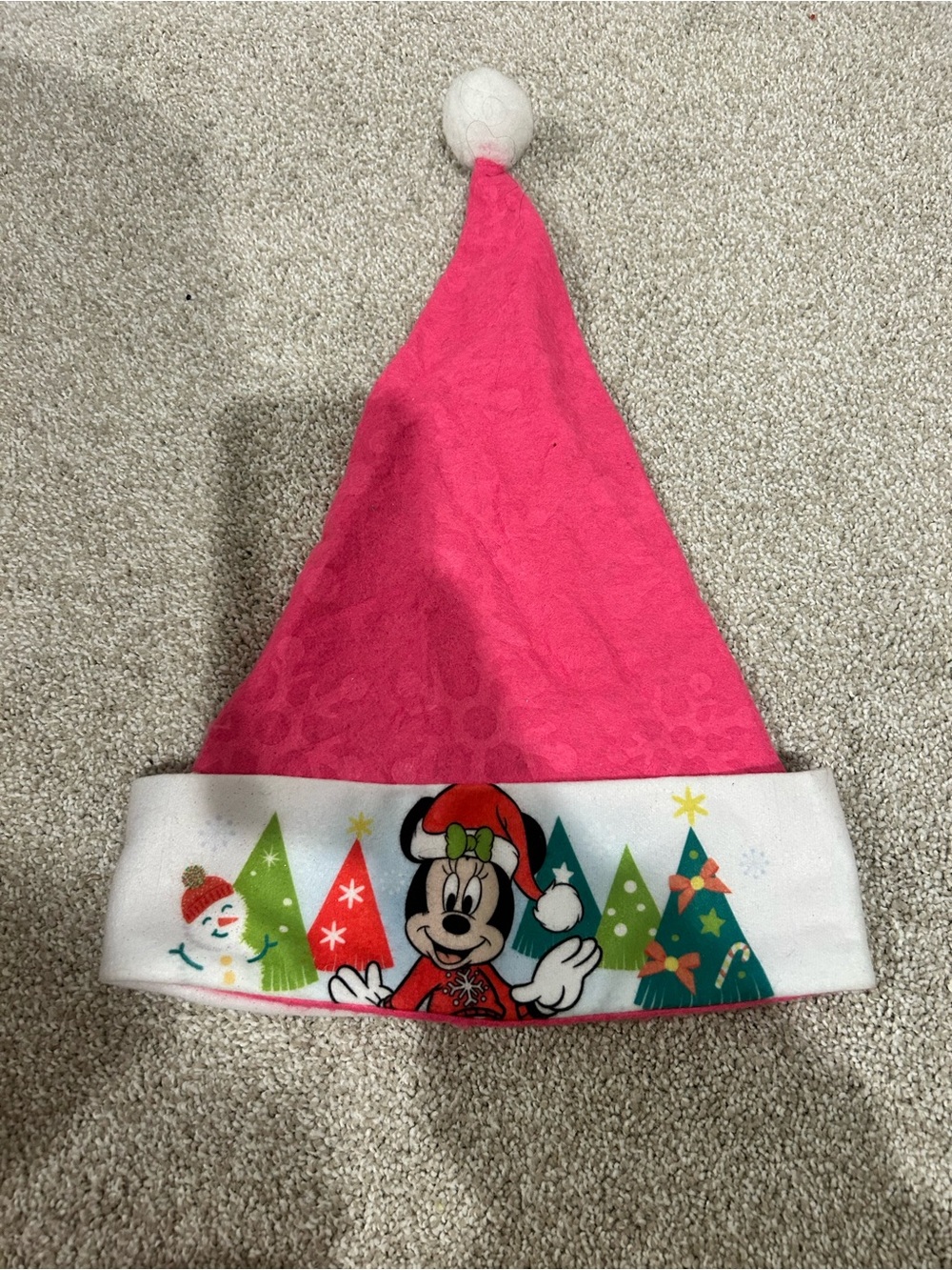 Disney Pink Minnie Mouse Holiday Santa Hat